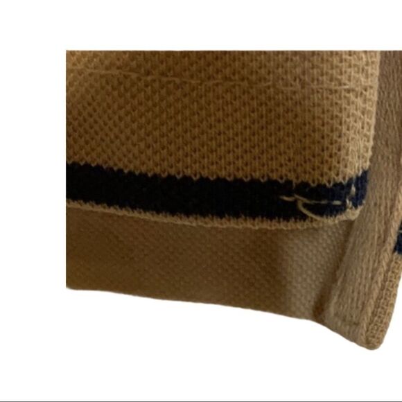 Men’s St. John’s Bay XL/XG, tan Polo Shirt Striped Pattern Relaxed - Picture 4 of 7